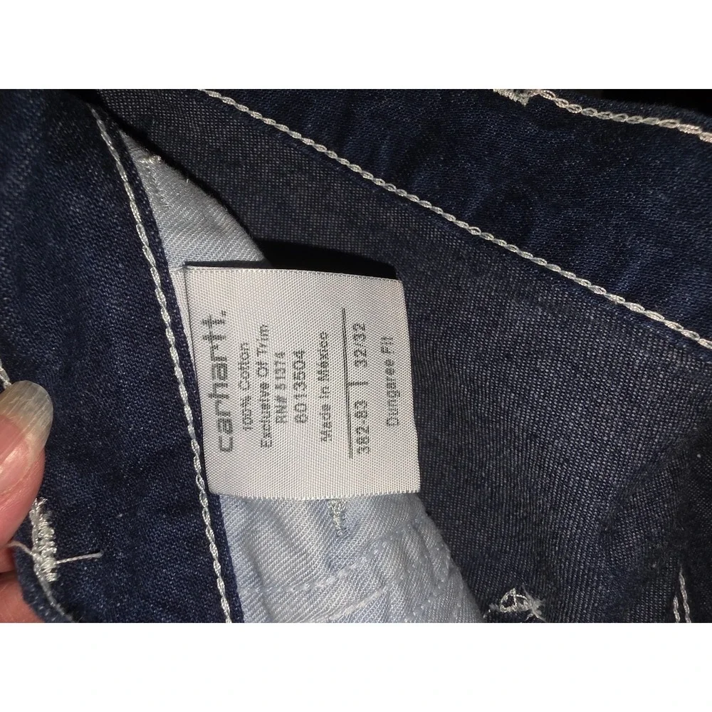 Carhartt Mens Dungaree Fit Denim Work Pants Indigo Blue 32x32 382-83 6013504